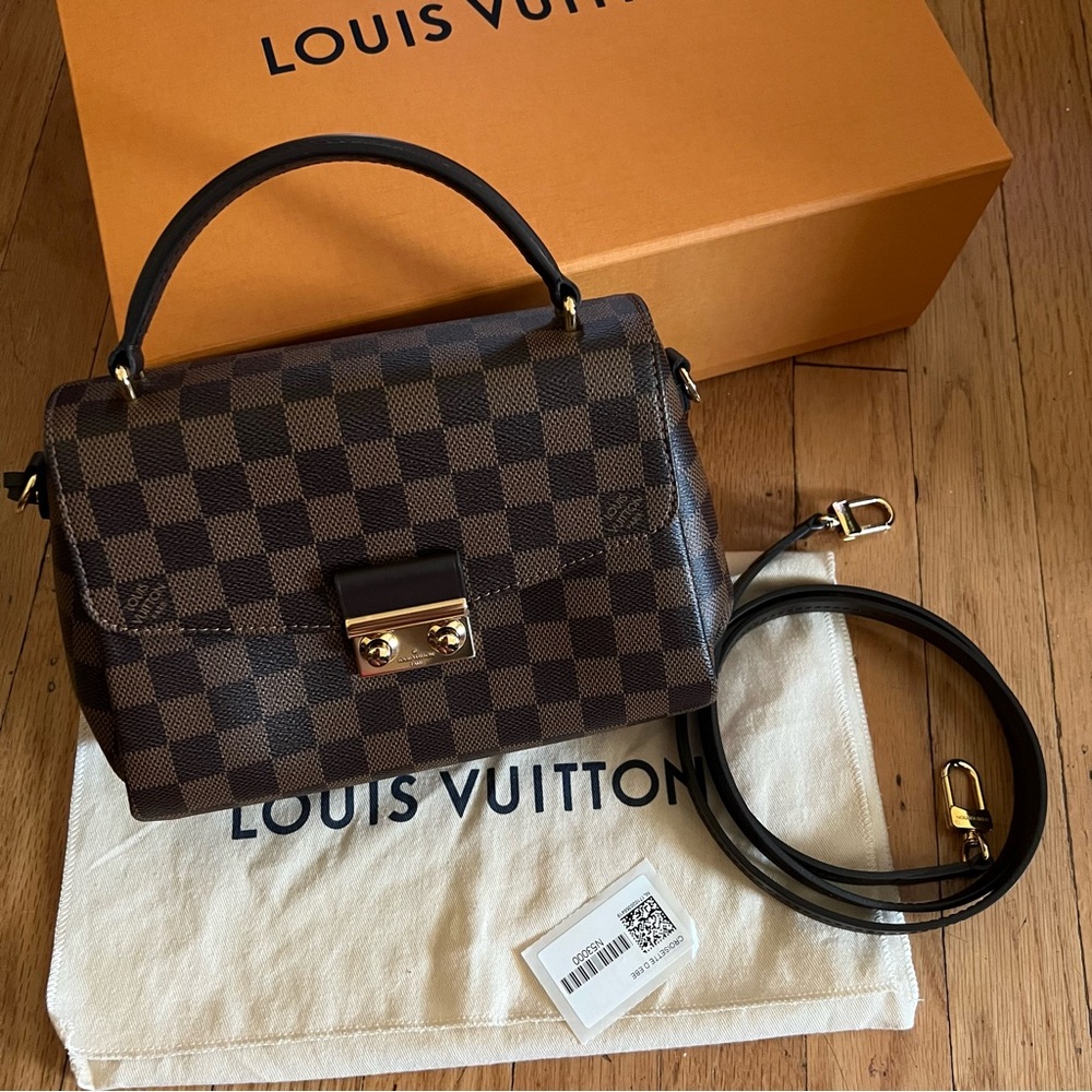 LOUIS VUITTON DAMIER EBENE CROISSETE SHOULDER BAG POUCH